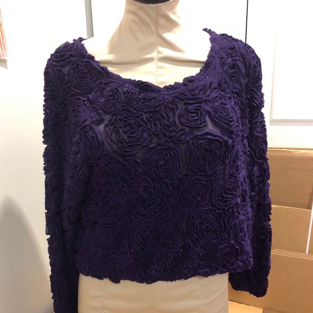 American Apparel purple rose pullover sweater